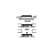 LED LAMPA VEGA 48 3 SMD SQUARE. BORSTAT STÅL